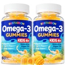 Vegen Omega 3 Gummys for Kids 4+:天然Omega-3 Fatty Acid 配有维生素D3 B12 普生素Lutein Zinc 用于整体健康 - 儿童无鱼味多维特(120 Count)