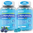 L Methylfolate Gummys & Methyl B12, 活性5-Mthf Methyled Folate 5mg 供男性使用,w/Methyl B 复合物,Choline,Magesium,Omega-3,Methyl Folate用于甲基化,Focus,Mood,Sugar Free 2Pack