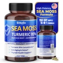 Sotalix Sea Moss Capsule with Ashwagandha, Burdock Root, Bladderwrack, Turmeric - 强大的自然豁免促进器 - 美国制造(150个计数(一包))
