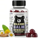 野生食品 孩子们 冷静的Gummys - Ashwagandha Gummys for Kids w/GABA, L-Theanine, Lemon Balm & Charmomile - 支持自然放松,压力救济和睡眠,儿童4+,Berry Flavor, 60 Counter