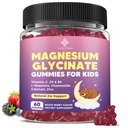 Kids Magnesium Gummys, Magnesium Glycinate Gummys 400mg/ 200mg 配有 L-Theanine, Chamomile, 维生素 B6, D3 配有 Kids, Relaxation & Zzz Support, Nerve Bone - 糖自由混合莓 Flavor 60ct