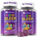 LILICARE 孩子们睡眠的Gummys,孩子的Calcium Gummys + D3,睡眠援助,孩子 Ashwagandha Gummy, Phosphatidylserine, L-Thenine 用于脑聚焦,Unwind, 给孩子们父母的甜蜜梦想魔法补充, 2Pack