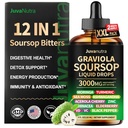 (4 Fl Oz) Soursop Bitters 液体在1中与Sea Moss, Moringa, Turmeric, Echinacea & Ashwagandha 抽取 - 草药Tonic 用于消化健康与免疫支持