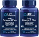 生命扩展 Super Omega-3 Plus EPA/DHA 鱼油、芝麻液、橄榄提取剂、Krill & Astaxanthin -- -- 心脏、脑和联合健康支助 -- -- 无糖、非GMO -- -- 120软胶(2包)