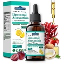 Liposomal Astaxanthin 24mg 液滴,11-in-1 抗氧化剂与MCT Oil, Lycopene & Organic Coconut Oil, 新鲜微藻源, 支持女性和男性眼皮联合健康,柠檬火焰