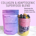 Philosophie Cosmic Elixir Collagen 超级食品与适应原生物混合 – 有机和无甜粉促进古特健康,霍尔蒙平衡,联合支持和皮肤维生 32 服务