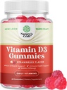 Vegen Vitamin D3 成人蔬菜 - 维生素 D3 5000 IU 天然的男女维生素 豁免联合支持加牙 - Gelatin Free 非 GMO 美味草莓 Flavor