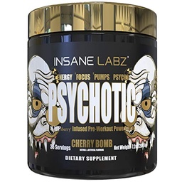 Insane Labz 精神金刚 高兴奋剂预研粉 极持久能量聚焦 泵和耐力 与 Beta Alanine , DMAE Bitartrate, NO Booster (35 services, Cherry bomb)