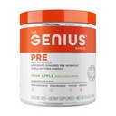 Genius Pre Workout Powder, Sour Apple - 全天然 Nootropic Pre-Workout & Cafeine- Free Nicric Oxide Boster 配有 Beta Alanine & Alpha GPC 的辅助工具 - 没有人工火焰,甜酒,或 Dyes