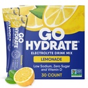 GoHydrate 低钠 电解质 Powder Packets 无糖 - 即时水分日饮 - 零糖水 Flavor Packet Singles with Vitamin D - (Lemonade, 30 Packs)