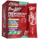 清洁营养素 工作前粉末能量棒 - 咖啡因100mg, 能量饮料混合剂, Creatine Monohydrate, Beta Alanine, L-Citrulline, L-Tyrosine, L-Carnitine, Electrolyte Hydrition Packets 20 Ct