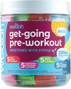 Wellah Get-Going 预选工作包(20个棒包) - 200mg 天然咖啡因,Stevia-Sweeted,配有Citrulline Malate和Beta-Alanine的L-Theanine, & 1000mg