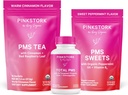 Pink Stork PMS 支持三重奏:期间救济补习,肉桂茶,+辣椒薄荷糖,月经支持,初期 Kit,Hormone平衡健康月经周期,女性拥有