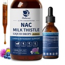 Lukaree Liposomal NAC 补充 N-Acetyl-L-Cysteine 600mg 与牛奶硝酸盐 - NAC 氨酸滴 W/Selenium 用于肝和肾支持 *,肺,抗氧化剂和免疫支持 * - Vegan,非GMO-2oz