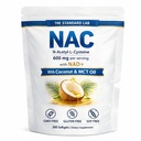 标准实验室 NAC 600mg 与NAD+ Daily Complex, N- Acetyl Cysteine 补编 Capsules, 抗氧化剂支持公式, Vegan, 非 GMO, Gluten Free, 300 软胶