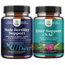 配有CoQ10 Maca Root Methy Folate & D-Aspartic酸和Liver支持 NAC 配有 Milk Thetle 提取器 N Acetyl Cysteine、Artichoke、Choline 和 Beetroot 的生育补充包