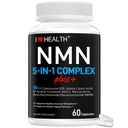 NMN Complex Plus for Women and Men with NAC, Alpha Lipoic Acid, CoQ10 & Resveratrol – 5-in-1 细胞能和健康老化支持 - 60 Capsules, 非GMO, 在美国制造