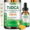 TUDCA Supplement 1200mg Liquid Drops, Liver Supplements 配有 TUDCA, NAC, Milk Tedle种子和 Dandelion , 供 Liver 支持,以及 Gallbladder Cleanse & 维修,无糖, Vegan, Lemon Flavor, 2 Fl Oz