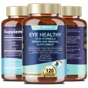 AREDS 2 眼维生素和矿物 Bilberry 提取 Omega-3, 老年人的眼维生素、眼维生素Lutein和Zeaxanthin支持眼草和水分(120个卡普勒斯)