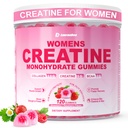 妇女克里塔汀、克里塔汀单水合金加Collagen、BCAA、L-Carnitine & Taurine、草莓火焰、肌肉力量的能量克里塔汀补充剂、能量靴、无糖120个伯爵