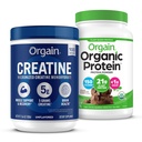Orgin Creatine Monohydrate Powder (17.64 Oz, 100 services) & 有机维冈巧克力糖蛋白粉(2.03 lb) Bundle - 植物蛋白和肌肉支持