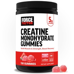 Force Factor Creatine Monohydrate Gummies, NSF Certified, 5g Dose for Men & Women to Support Muscle, Strength, Recovery, Cognitive Health & Memory, Packaging May Vary, Watermelon, 150 Gummies