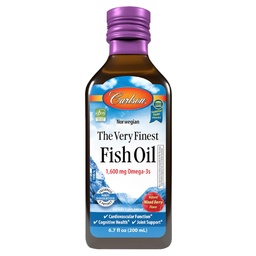 Carlson The Very Fish Oil, 1600 mg Omega-3s, Mixed Berry Flavor, 200 mL – 液态挪威鱼类 Oil, Wild-Caught & 可持续来源