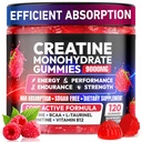 Creatine Gummys Monohydrate Complex 9000MG, 男女预工, Creatine Gummy with L-Taurine, BCAA 2: 1, B12/6 for Muscle Support, 增强力量, 能量靴-120 Count