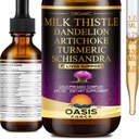 2 Pack Milk Thetle Drops for Liver Cleanse Detox & Reference, Milk Tetle 提取液体补充剂 Dandelion & Artichoke 用于肝脏支持, Vegan, 有机, 无酒精, 4 FL OZ