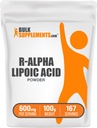 BulkSupplements.com R-Alpha Lipoic Acid Powder - R-ALA Supplement, R Alpha Lipoic Acid 200mg - Antioxidants Supplement, Gluten Free, 200mg per Serving, 100g (3.5 oz) (Pack of 1)