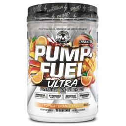 PMD 运动泵燃料 Ultra Insanity - Premium Prewout Powder & Muscle Pump, 更大的焦点,耐力和回收,Premium Creatine, Arginine & Beta Alanine, 热带橙色芒果(30架)
