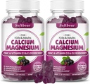 软熊 镁 锌 Gummys for Adult & Kids, Suagr-Free Calic 镁 锌 维生素 D3 骨强和免疫健康补充, 老年莓 Flavor 120 Count