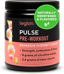 LEGION Pulse Pre Workout - All Natural Nitric Oxide Preworkout 喝到靴状能量,Creatine自由,自然甜化,Beta Alanine,Citrulline, Alpha GPC (Rainbow Sherbet) 互联网档案馆的存檔,存档日期2013-12-22.