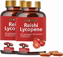 Lycopene Capsules, 天然Lycopene 200mg 与有机Reishi蘑菇 200mg 前列腺健康和免疫支持补充剂 - Gluten-Free, Non-GMO, 60 Capsules (2包)