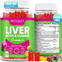 肝脏Detox Cleanse & Reference,2000 mg Milk Thetle Liver Detox, 肝脏支持补充Glutathione, Dandelion Root, Turmeric & Artichoke, 23-in-1Herbal for Liver & Gut Health, Vegan, 60 Gummies