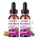肝脏健康支持液 2 Pack 600mg 牛奶硝酸盐 80% Silymarin 提取和 250mg Dandelion 根提取, Liver cleanse Detox & 修复脂肪活体公式, Vegan, Non-GMO 和全自然