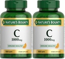 自然丰产维生素C 1000mg, 免疫支持补充剂, 强抗氧化剂, 100 caplets (Pack of 2)