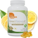 Zahler Omega 3 Platinum + D,全天然纯鱼油补充品,无鱼余味的Burpless Softgel,EPA和DHA中最高的,认证科舍尔,180软胶