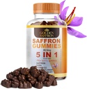 GOLDEN SAFFRON, 沙发胶囊含88.5毫克. 纯沙发提取物 + GABA,维生素D2, Passion Flower and St. John's Wort, for Holistic Wellness, Cherries Flavor Vegan