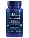 生命延长优化 Folate – L-甲基folate – Heart & Brain Support, 健康Homocysteine Levels – Non-GMO, Gluten - Free, Vegetarian – 1700 mcg DFE, 100 蔬菜片