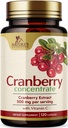 Cranberry Pills 补充 25,000mg - 新鲜的Cranberry 等效于维生素C & E - 尿液Tract 健康支持,无糖配方,果粉提取 - 非GMO,美国瓶装 - 120 Capsules
