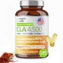 Purity Labs CLA Supplements 4500MG - Non-GMO Safflower Oil - Supports Energy, Weight Loss, Heart Health, and Muscle Health - 180 Soft gels