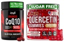 Quercetin with Bromelain & CoQ10 500mg Bundle – 120 Coenzyme Q10 Softgels + 60 无糖Quercetin Gummys with Zinc, Vitamin C & D3 – Immune, Heart & Energy Supports – 美国制造的辅助产品