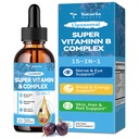 15-in-1 Liposomal Vitamin B 复合物 Pro,无糖 B 复合物 Drops with B1, B2, B3 Niacinamide, Choline, B5, B6, B7 生物素, Inositol, Folate, B12, Zinc, Lutein, Zeaxanthin, Taurine & Vit. C, 2 fl oz.