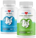 牛奶硝酸盐+10 in 1 Multivitamin for Dogs - Liver Support, Skin and Coat Health, 消化健康,Hip和联合支持及心脏健康.