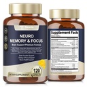 Totaria Brain 补充记忆和焦点,L-Tyrosine的脑健康,Alpha GPC,Ginkgo Biloba,Bacopa Monnieri, Nootrotic认知支持 - 非GMO,Gluten Free(120个计数)