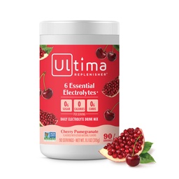 Ultima Replenisher Daily Electrolyte Powder Drinking Mix – 免糖 – 樱桃石榴, 90 services – 含6个电解石和矿物的水化粉 – Keto Friendly, Vegan, N-GMO