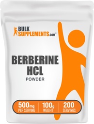 Bulk Assupports.com Berberine HCl Powder - Berberine Supplements, Berberine Powder - Gluten Free, 100 mg / service, 100g (3.5 oz) (Pack of 1) (英语).