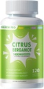 有机Citrus Bergamot 1400mg,120 Capsules - Citrus Bergamia - 基本油和Citrus Bioflavoids - 男女自然心脏健康补充剂 - 非GMO药