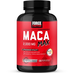 力因子 Maca Max, Maca Root Capsules 最大化生命力和性能, 与黑 Maca, Red Maca, & Yellow Maca粉, Maca Root Powder, 2000mg, 120 Capsules 制成